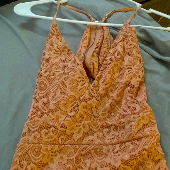 Peachy pink midi dress racer zipp back - Picture 1 of 4